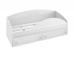 Кровать одинарная с ящиками и бортом Монако МН-11 + МН-11А белое