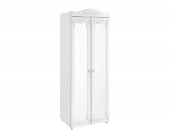 Шкаф распашной 2-х дверный с зеркалами (гл.560) Италия ИТ-48 белое дерево
