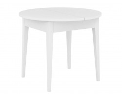 Кухонный стол DikLine MR100 белый/стекло белое сатин optiwhite/опоры ММ б