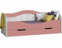 Юниор-15 МДФ Кровать №1 80х160 (Крафт белый, Розовый металлик) недорого