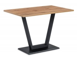 Обеденный стол Мичиган Лофт 25 мм дуб вотан / черный матовый деревянный