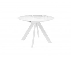 Кухонный стол DikLine SFC100 d1000 стекло Оптивайт Белый мрамор/подстолье
