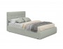 Мягкая кровать Selesta 1200 кожа серый с подъемным механизмом с  недорого