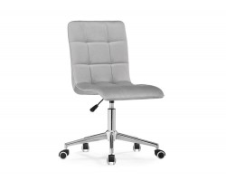 Офисное кресло Квадро светло-серое / хром Стул