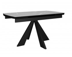 Кухонный стол DikLine SKU120 Керамика Серый мрамор/подстолье черное/опоры