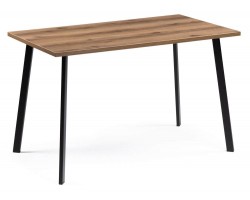 Обеденный стол Тринити Лофт 120х80 25 мм дуб делано темный / черный матовый