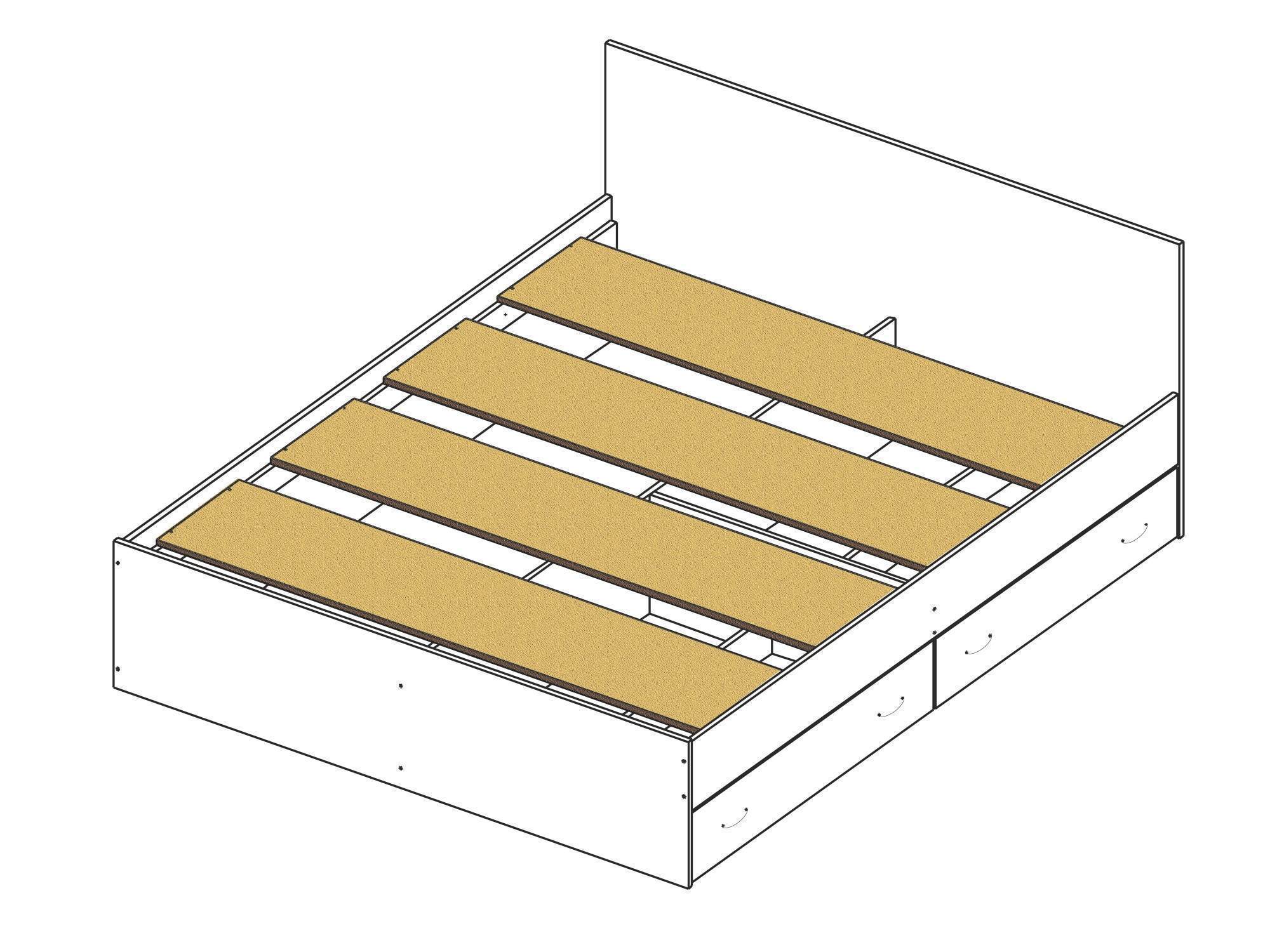 Кровать жаклин с ящиками 120 200 схема сборки